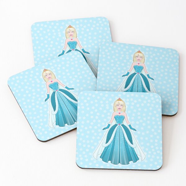 Item preview, Snow Princess in Blue Dress with Snowflake Background designed and sold by Liron Peer's Magical Store.