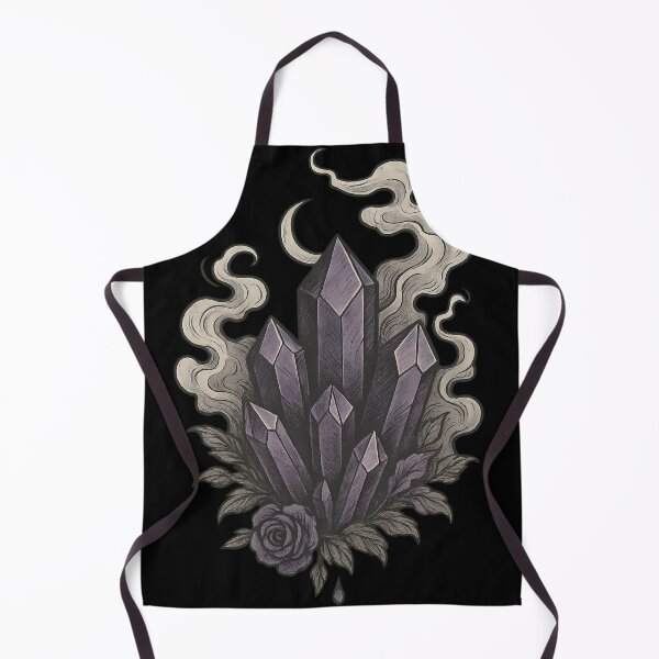 Item preview, Purple Crystal Cluster with Crescent Moon and Rose designed and sold by Mouraludia.