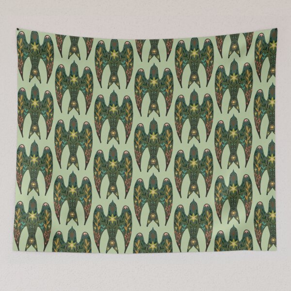 Item preview, Green swallow, colorful folklore symbolic birds  designed and sold by Dormitria.
