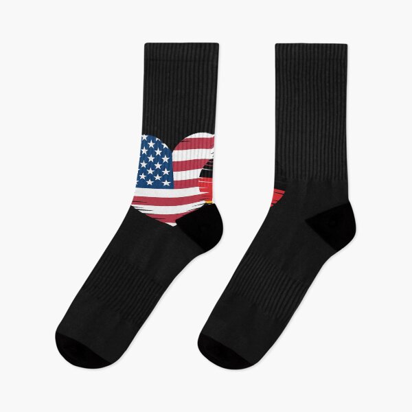 Item preview, USA Germany Flag Heart Valentines Day German American designed and sold by Rackaam.