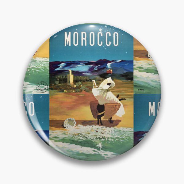 Item preview, Morocco Coastal Landscape Rider And Donkey Travel Poster : Vintage Artwork designed and sold by artofuniverse.