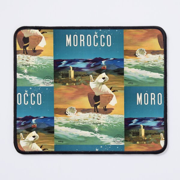 Item preview, Morocco Coastal Landscape Rider And Donkey Travel Poster : Vintage Artwork designed and sold by artofuniverse.