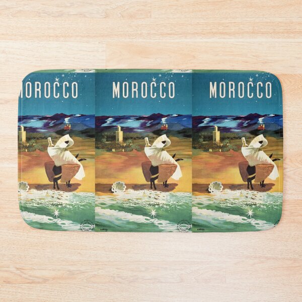 Item preview, Morocco Coastal Landscape Rider And Donkey Travel Poster : Vintage Artwork designed and sold by artofuniverse.