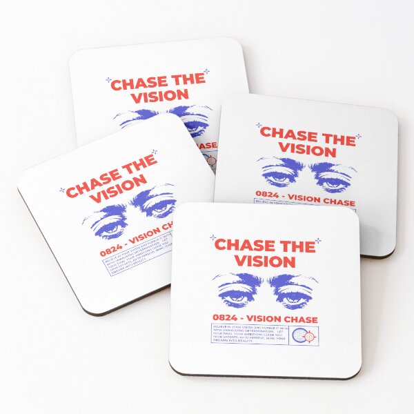 Item preview, Chase the Vision: Bold Motivational Typography | Vision Chase Blue and Red Eye Illustration designed and sold by HBDStudio.