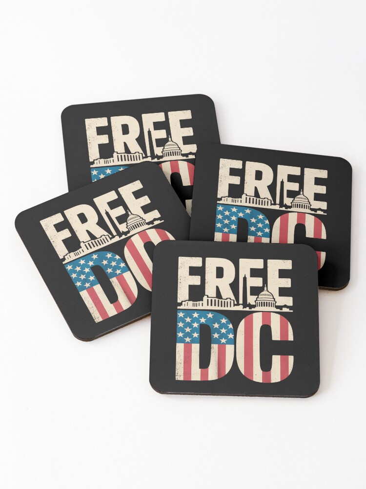 Thumbnail 1 of 5, Coasters (Set of 4), Washington Free DC - Free DC designed and sold by Rackaam.