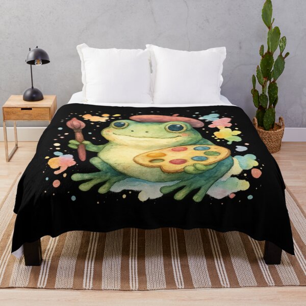 Item preview, Whimsical Frog Artist in Watercolor designed and sold by MKreative Studio.