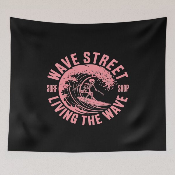Artikelvorschau, Wave Street Skelett Surfer Vibes Strand Surfen entworfen und verkauft von Rackaam.