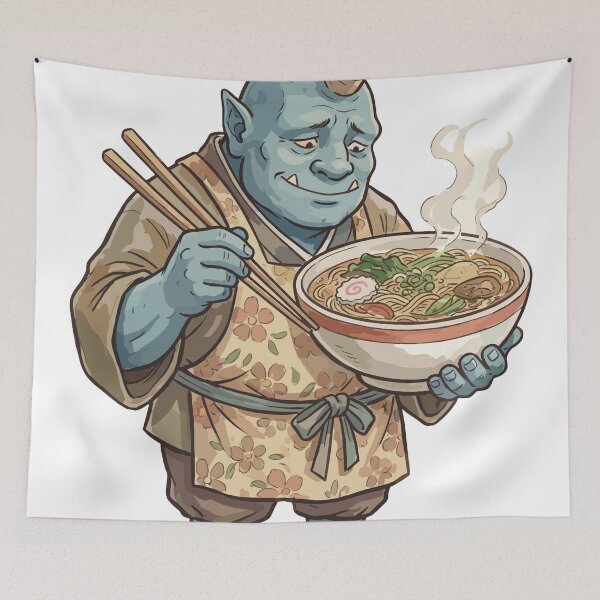 Item preview, Japanese Folklore: Oni's Ramen Break designed and sold by bapupa.