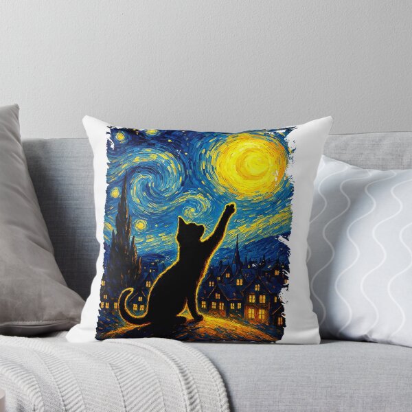 Item preview, Black Cat Starry Night Van Gogh Cat, Cat Mom, Cat Lover designed and sold by KevinorNorris.