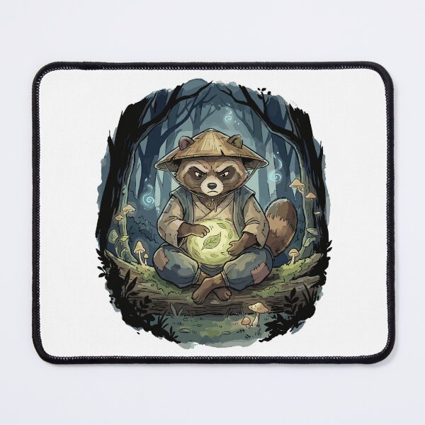 Item preview, Japanese Folklore: Tanuki Raccoon Drumming in the Woods designed and sold by bapupa.