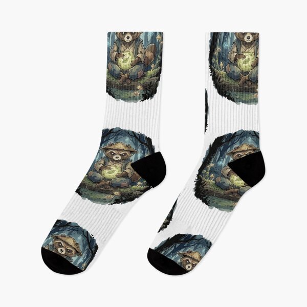 Item preview, Japanese Folklore: Tanuki Raccoon Drumming in the Woods designed and sold by bapupa.