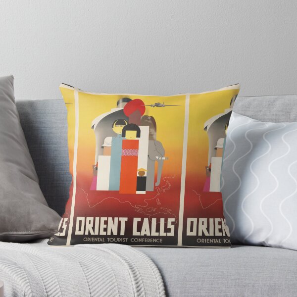 Item preview, Orient Calls Oriental Travel Advertisement Stylized Figures Poster : Art Deco Tourism designed and sold by artofuniverse.