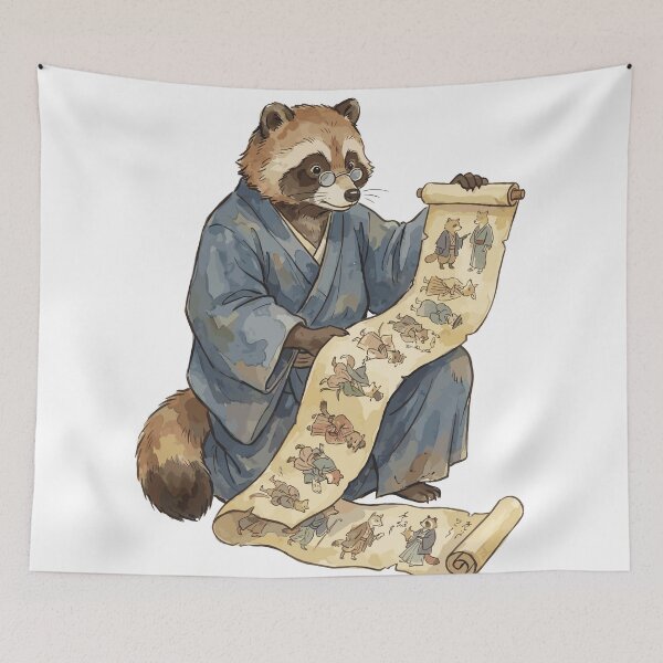 Item preview, Japanese Folklore: Tanuki Raccoon Scroll of Shapeshifting	 designed and sold by bapupa.