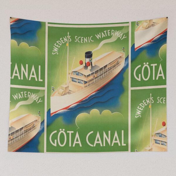 Item preview, Swedens Scenic Waterway Passenger Ship Illustration Travel Poster : Vintage Art designed and sold by artofuniverse.