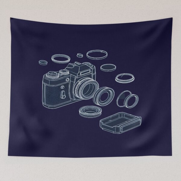 Item preview, Vintage Camera Anatomy Blueprint - Photographer Schematic designed and sold by Dakson Design - Fantasy Art.