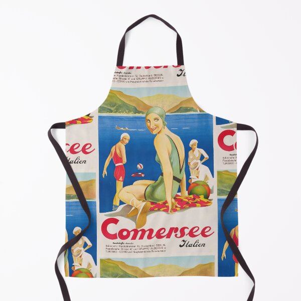 Item preview, Comersee Italien Vintage Beach Swimmers Lakeside Mountains Travel Poster : Art Deco designed and sold by artofuniverse.