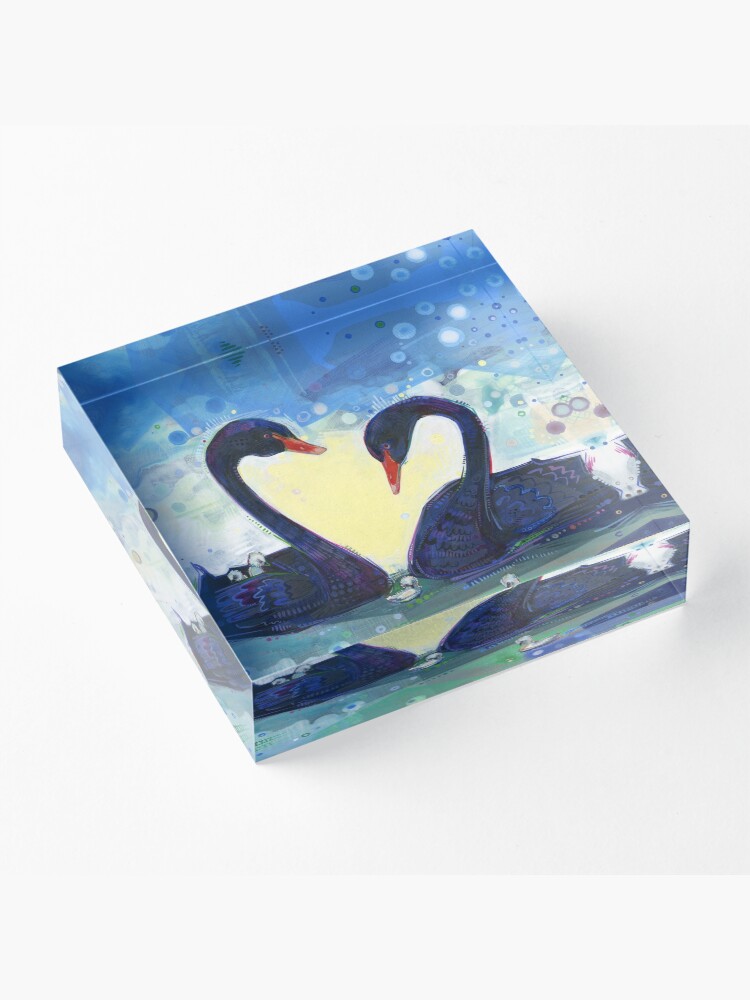 Alternate view of Black Swan Painting - 2012 Acrylic Block