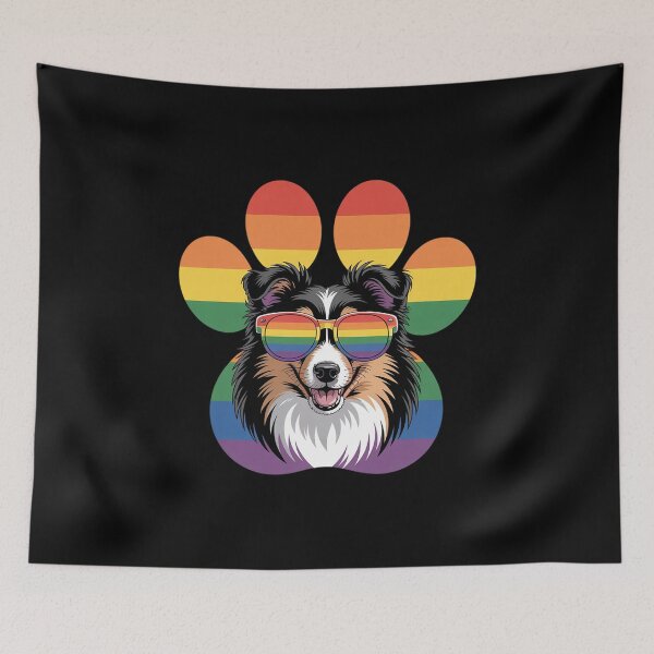 Item preview, LGBT Shetland Sheepdog Rainbow Dog Paw Lesbian Gay Pride designed and sold by RsFilsingerArt.
