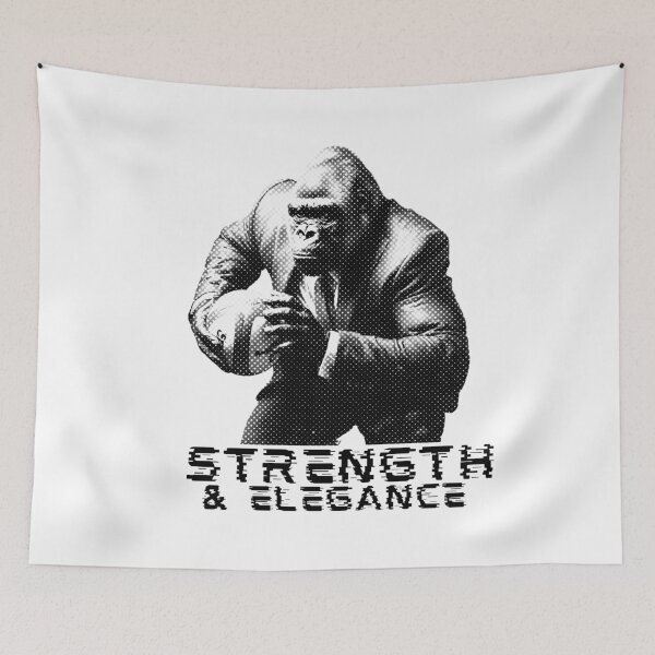 Item preview, Strength And Elegance Gorilla Rugby Player Halftone designed and sold by TrueArtsStore.
