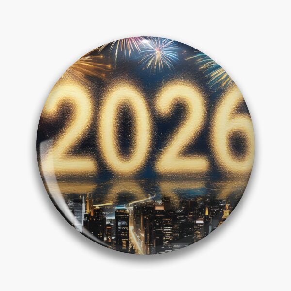Item preview, Happy New Year 2026 Fireworks Gold Celebration Over City designed and sold by DreamyWallVibes.