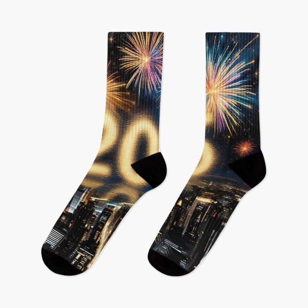 Item preview, Happy New Year 2026 Fireworks Gold Celebration Over City designed and sold by DreamyWallVibes.