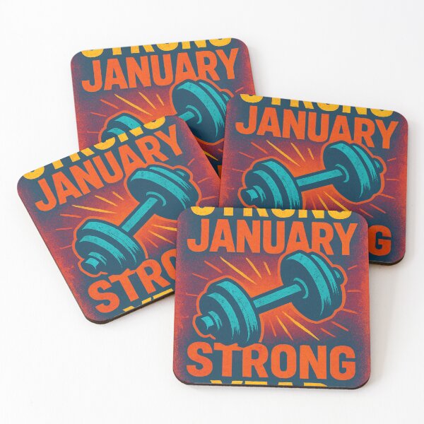 Item preview, Strong January Strong Year Motivation Fitness Gym Retro Vintage designed and sold by Lyvion design.