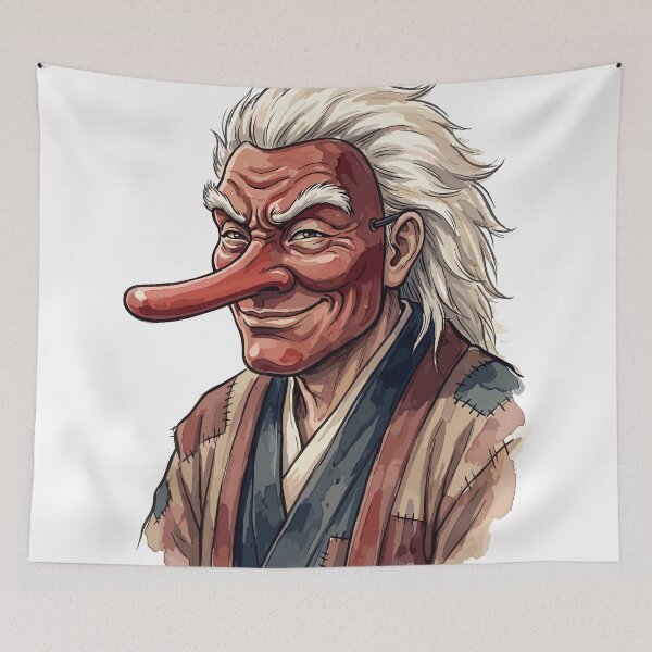 Item preview, Japanese Folklore: Tengu's Red Mask Secret Smile designed and sold by bapupa.