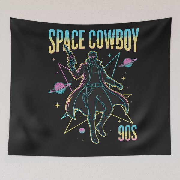 Item preview, Space Cowboy 90s Shirt – Retro Sci-Fi Bounty Hunter Bootleg Style Neon T-Shirt designed and sold by ZyxDes.
