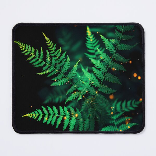 Item preview, Glowing Green Fern Leaves – Magical Nature Botanical Aesthetic Art designed and sold by DreamyWallVibes.