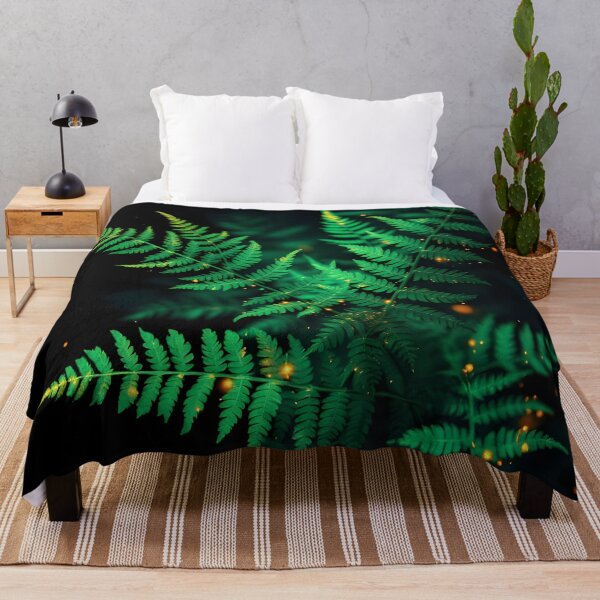 Item preview, Glowing Green Fern Leaves – Magical Nature Botanical Aesthetic Art designed and sold by DreamyWallVibes.