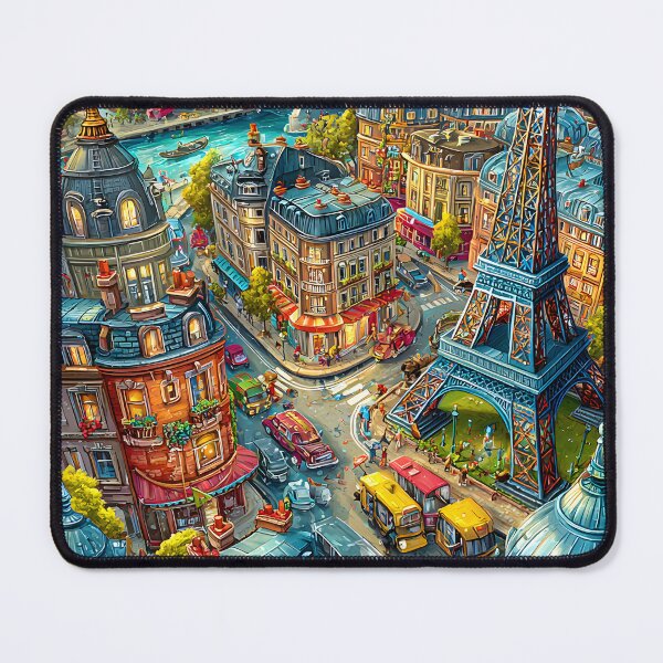 Item preview, Colorful Illustrated Map of Paris with Iconic Landmarks designed and sold by Artessie.