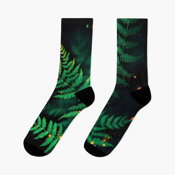Item preview, Glowing Green Fern Leaves – Magical Nature Botanical Aesthetic Art designed and sold by DreamyWallVibes.