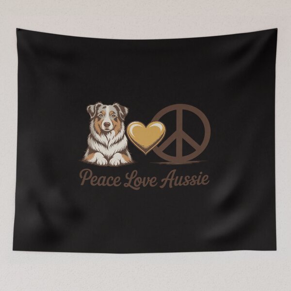 Item preview, Peace Love Aussie Funny Aussie Mom Dog Mom Mother's Day designed and sold by DarioRosales.
