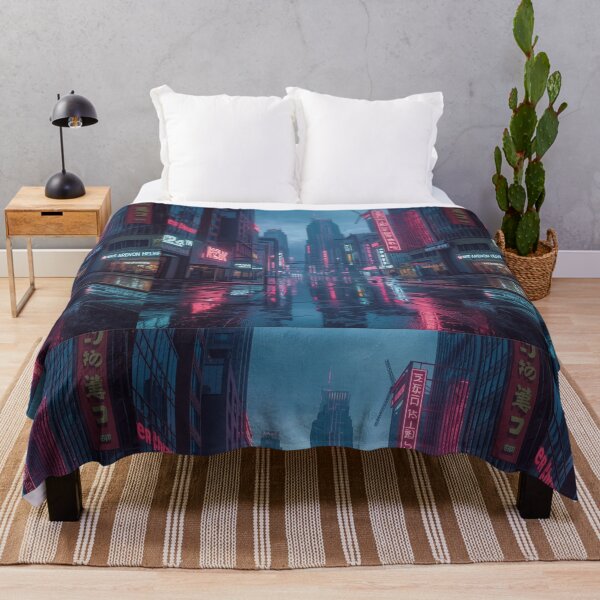 Item preview, Neon Cyberpunk City – Y2K Futuristic Asian Cityscape designed and sold by Gadet100.