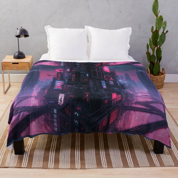 Item preview, Neon Cyberpunk City – Y2K Futuristic Asian Cityscape2 designed and sold by Gadet100.