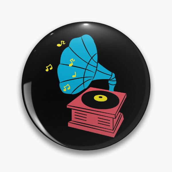 Item preview, Retro Gramophone Music Illustration with Vinyl Record and Musical Notes Sticker designed and sold by FestivityFinds.