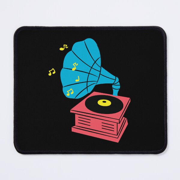 Item preview, Retro Gramophone Music Illustration with Vinyl Record and Musical Notes Sticker designed and sold by FestivityFinds.