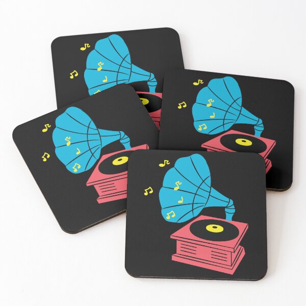 Item preview, Retro Gramophone Music Illustration with Vinyl Record and Musical Notes Sticker designed and sold by FestivityFinds.