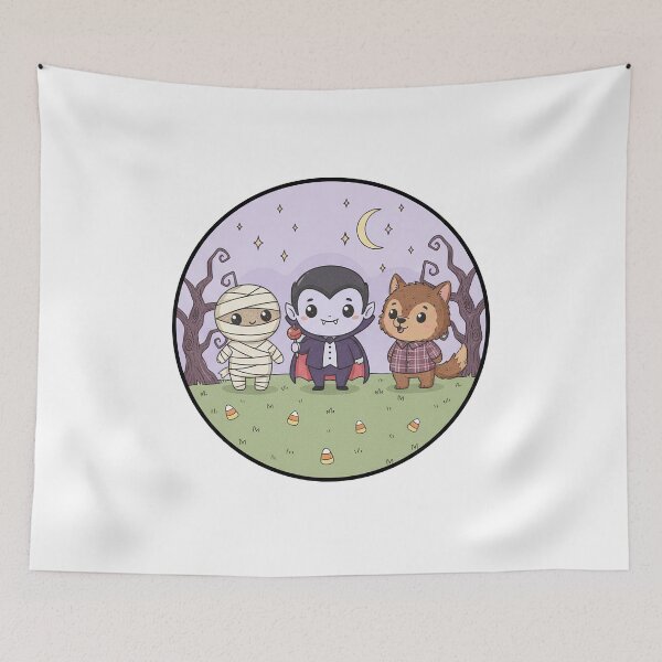Item preview, Monster Squad Frightfully Cute: Chibi Vampire, Mummy & Werewolf Trio designed and sold by GeminiDaydreamer.
