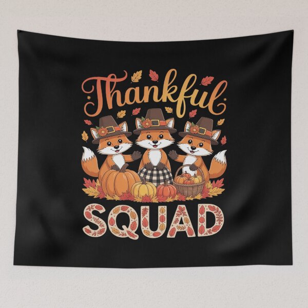 Item preview, Thanksgiving Squad Three Cute Foxes Fall Pumpkins Lover  designed and sold by VerseFarm.