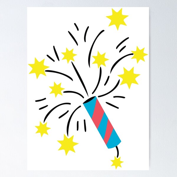 Item preview, Colorful Party Popper with Star Confetti Celebration Illustration Sticker designed and sold by FestivityFinds.