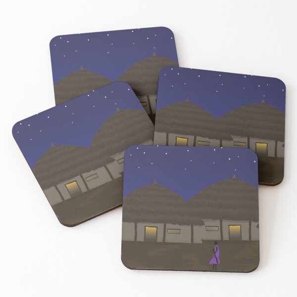Item preview, Sleepy African Village Under a Starry Night Sky designed and sold by MammothArt.