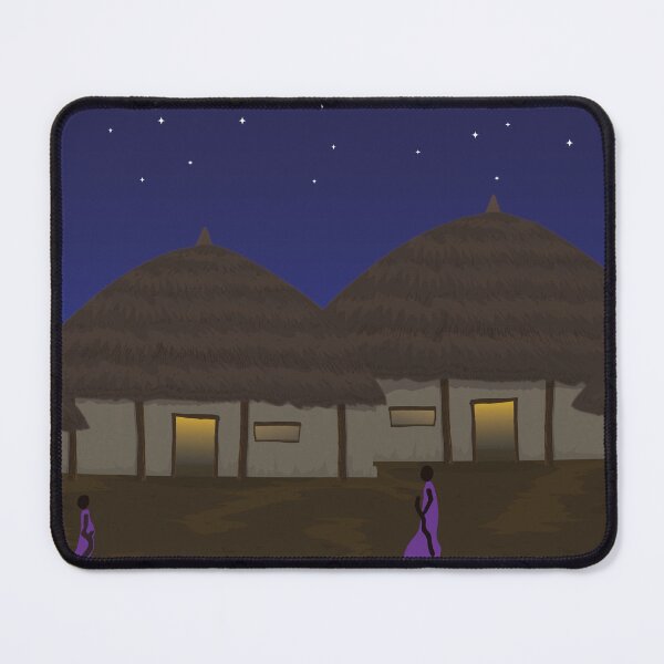 Item preview, Sleepy African Village Under a Starry Night Sky designed and sold by MammothArt.