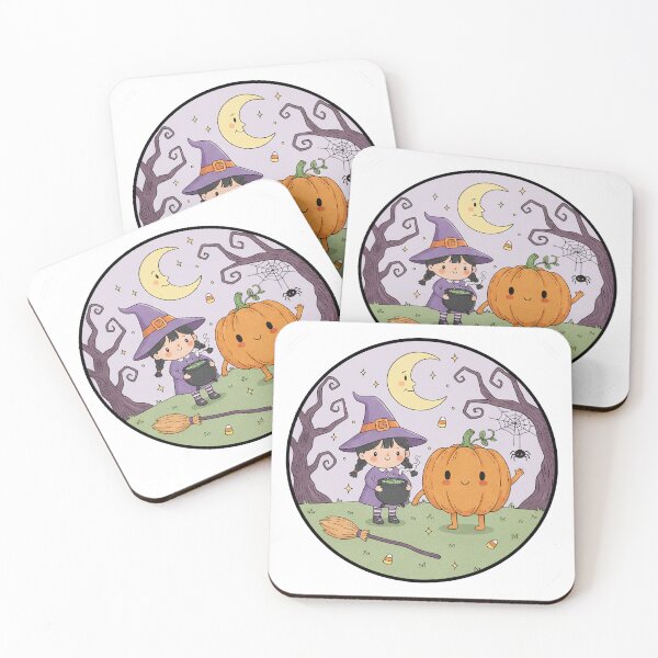 Item preview, Little Witch and Her Bubbling Cauldron Cute Halloween Chibi designed and sold by GeminiDaydreamer.