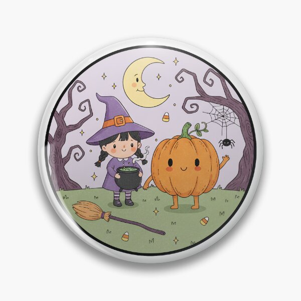 Item preview, Little Witch and Her Bubbling Cauldron Cute Halloween Chibi designed and sold by GeminiDaydreamer.