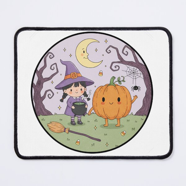 Item preview, Little Witch and Her Bubbling Cauldron Cute Halloween Chibi designed and sold by GeminiDaydreamer.