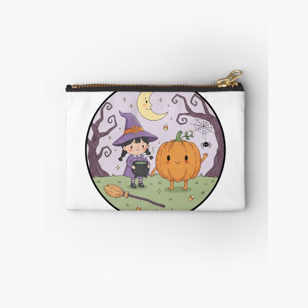 Item preview, Little Witch and Her Bubbling Cauldron Cute Halloween Chibi designed and sold by GeminiDaydreamer.