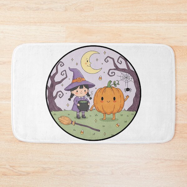 Item preview, Little Witch and Her Bubbling Cauldron Cute Halloween Chibi designed and sold by GeminiDaydreamer.