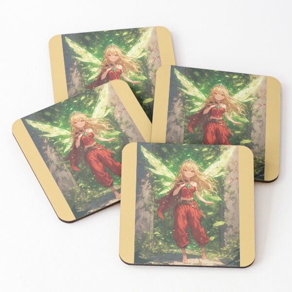 Item preview, Cute anime fairy and mysterious green portal designed and sold by ArtsJulian.