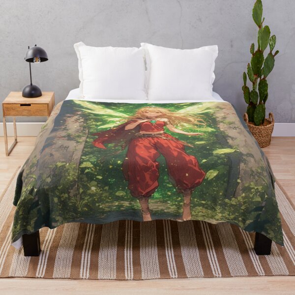 Item preview, Cute anime fairy and mysterious green portal designed and sold by ArtsJulian.